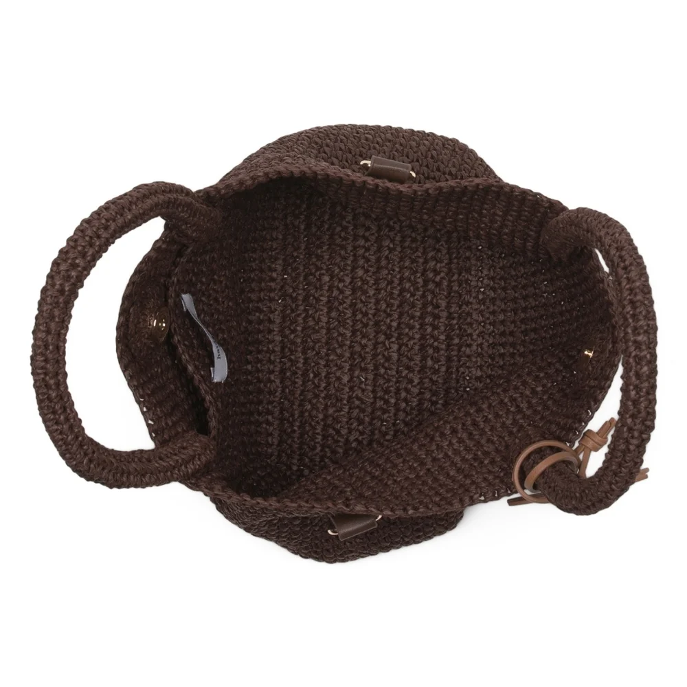 Haute Hippie Chocolate Woven Tote Handbag
